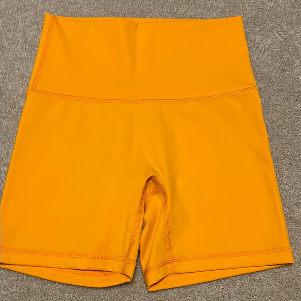 Vibrant Orange High-Waisted Bike Shorts